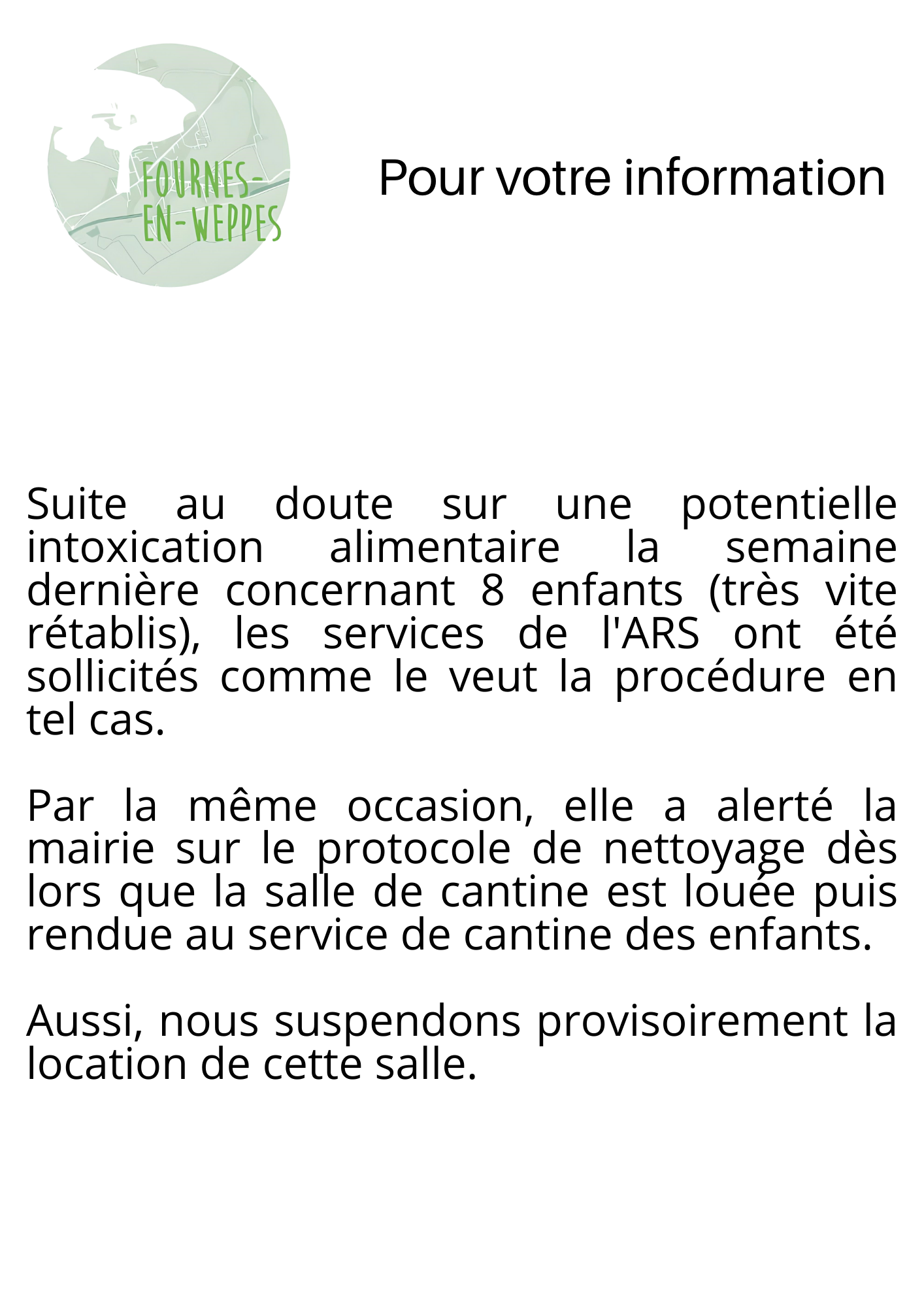 Exceptionnement la mairie sera ouverte de 10 h à 12h le samedi 2605 22